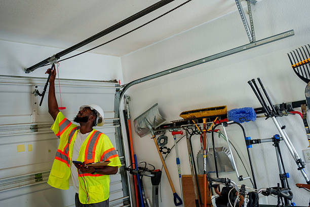 Professional Garage Door Panel Replacement technician working in Pomona, CA